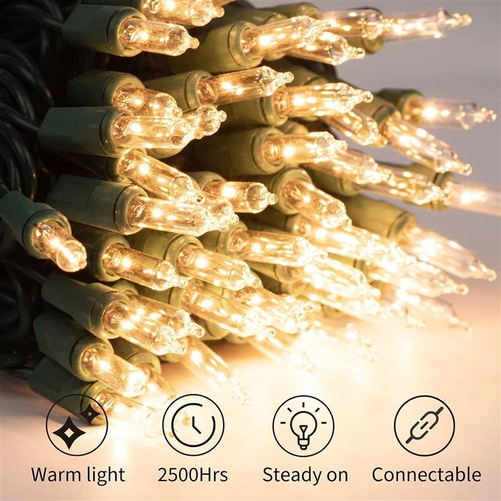 100 Count 25 Feet Clear Christmas String Lights