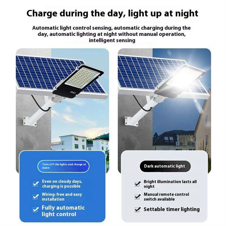200W/500W Highlight IP65 Waterproof Outdoor Road Lamp LED Solar Street Lights factory